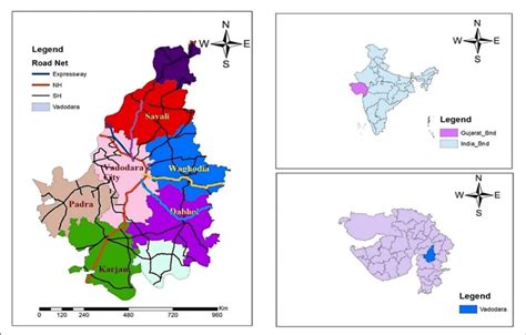 Location Map of Vadodara District showing Major Road Networks ...