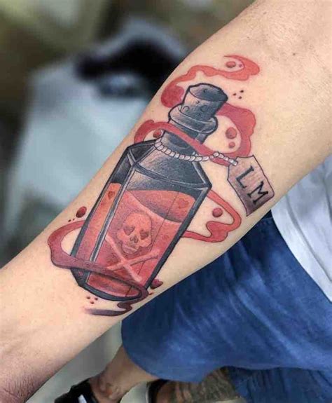 Poison Bottle Tattoos - Tattoo Insider | Bottle tattoo, Tattoos with ...