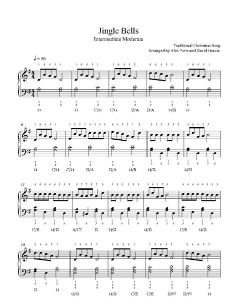 Piano Sheet Music, R5, Jingle Bells, Intermediate, Farmhouse, Result ...