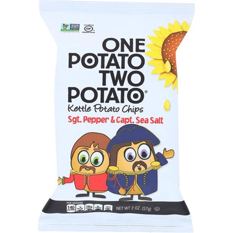 One Potato Two Potato Chips - Sea Salt and Pepper - Case of 24 - 2 oz ...