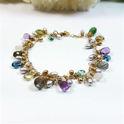 Handmade Gemstone Bracelet | Vintage jewelry, Jewelry, Handmade bracelets