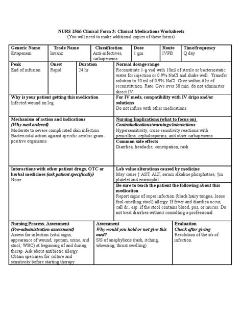 ertapenem (Invanz) | Intravenous Therapy | Allergy