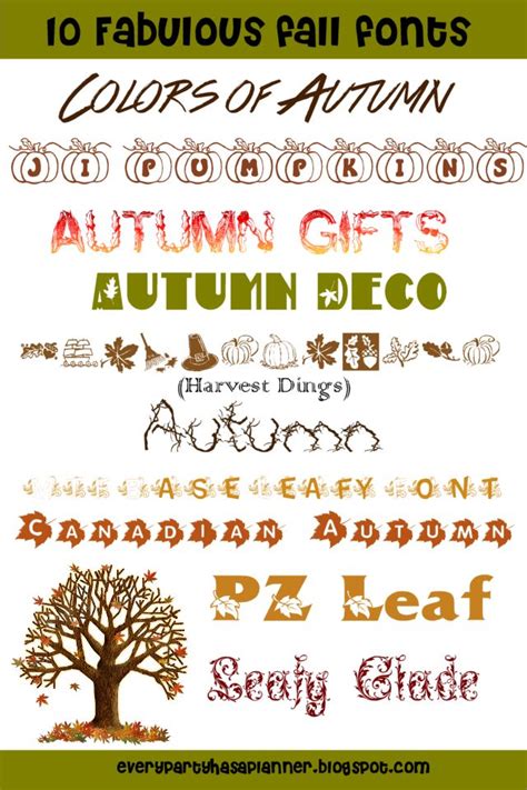 Every Party has a ... Planner: Fall and Halloween Themed Fonts