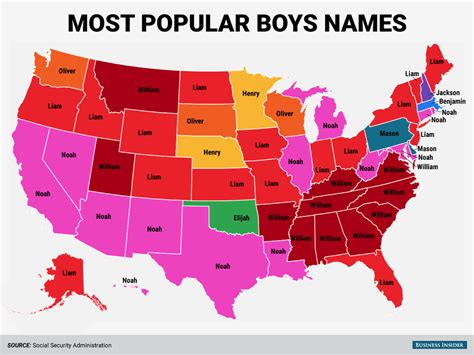 Here are the most popular baby names in every state