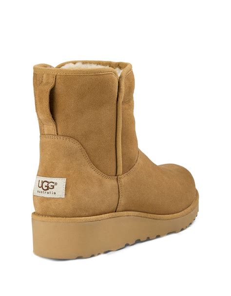 Ugg Kristin Sheepskin Wedge Ankle Boots in Brown | Lyst