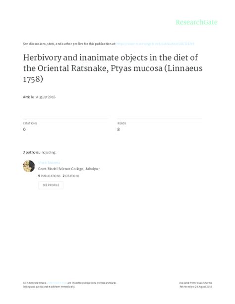 (PDF) Herbivory and inanimate objects in the diet of the Oriental ...