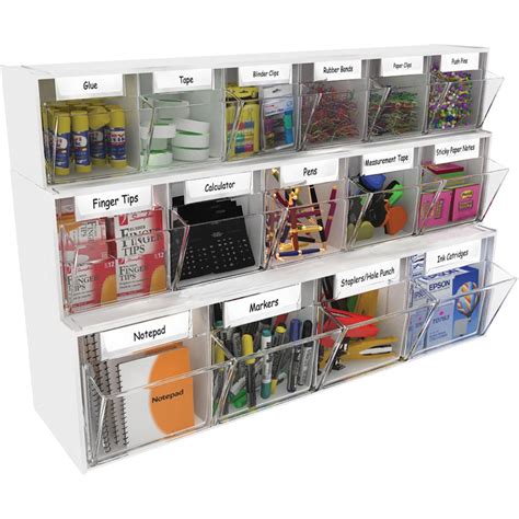 Deflecto Tilt Bin Interlocking Multi-Bin Storage Organizer 5 ...