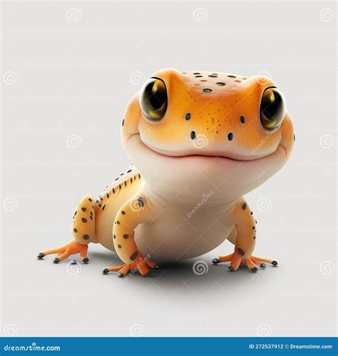 Cute Salamander Cartoon. Generative AI Stock Illustration ...