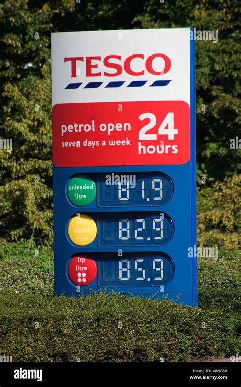 Tesco Petrol Station London England UK Stock Photo - Alamy