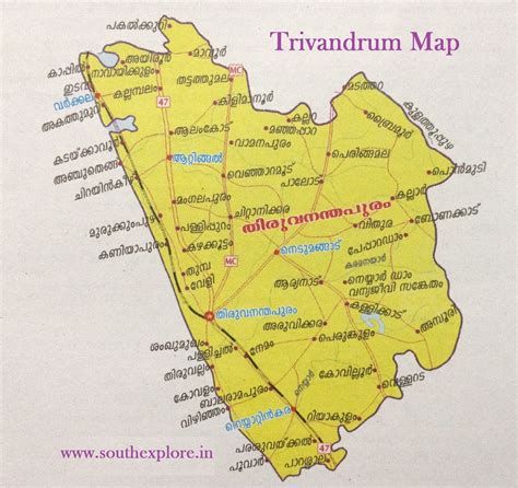 THIRUVANANDHAPURAM TOURIST MAP | TOURIST PLACES IN TRIVANDRUM ...