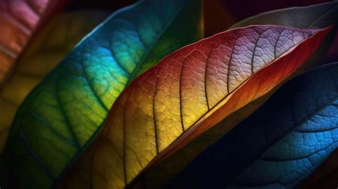 Premium AI Image | A close up of a leaf with the colors of the leaves