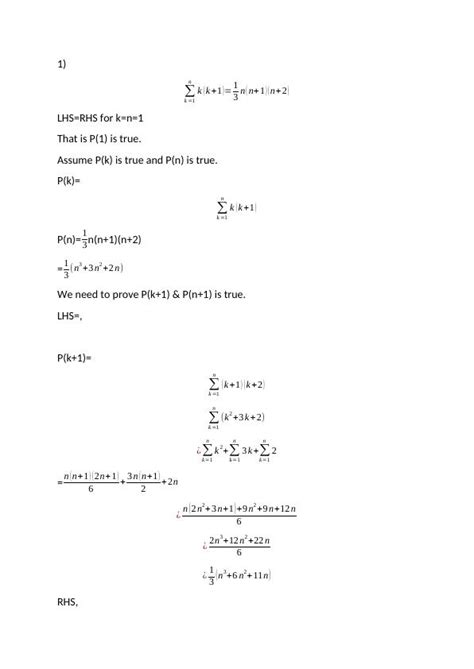 Mathematical Induction Examples and Solutions | Desklib