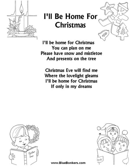 Bible Printables - Christmas Songs and Christmas Carol Lyrics - I'LL BE ...