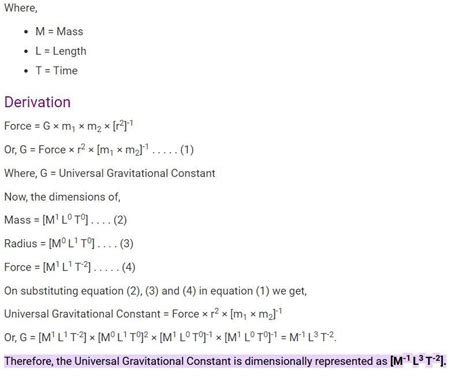 Write the dimension of universal gravitational constant - Brainly.in