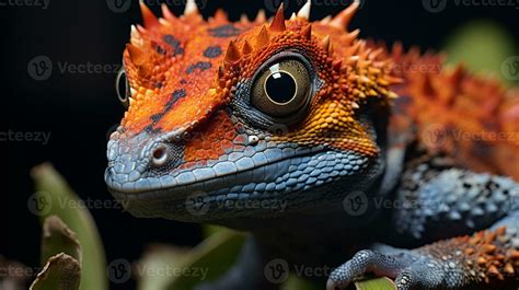 Close-up photo of a Gecko looking in their habitat. Generative AI ...