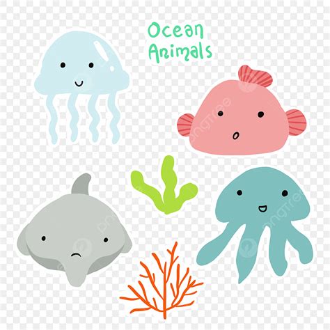 Printable Sticker PNG Transparent, Printable Ocean Animals Stickers ...