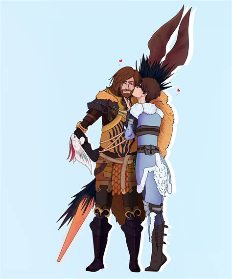 Fiance drew our MHW characters together for our anniversary! : r ...