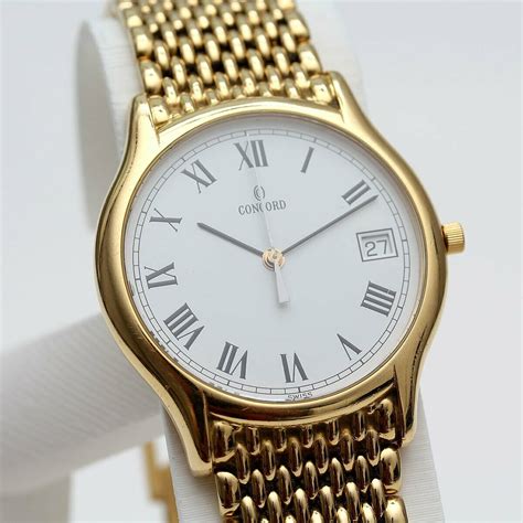 18K Solid Yellow Gold Concord men's dress watch