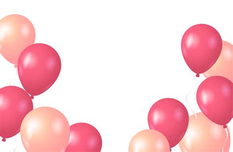 Confetti And luxury pink Balloon Birthday Celebration border 11236426 PNG