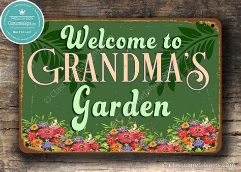 GRANDMAS GARDEN SIGN, Grandmas Garden Signs, Vintage Style Grandmas ...