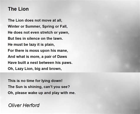 The Lion - The Lion Poem by Oliver Herford