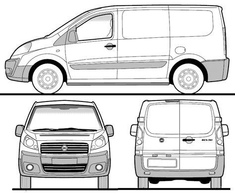 2008 Fiat Scudo Van blueprints free - Outlines