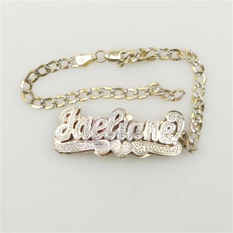 10kt Two-tone Gold Name Plate Bracelet | Property Room