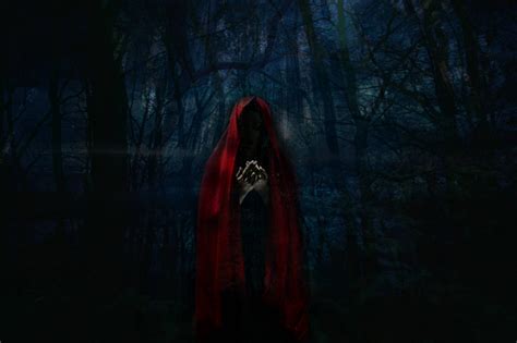 Creepy Red Forest Wallpaper