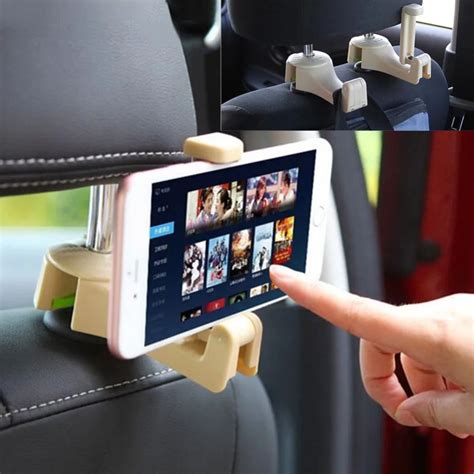 Car Hook with Phone Holder Car Styling Headrest Storage Hanger Seat ...