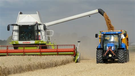 Free Images : field, vehicle, crop, machine, agriculture, harvester ...