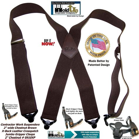 Holdup Suspender - Holdup Heavy Duty Chestnut Brown Work Suspenders ...