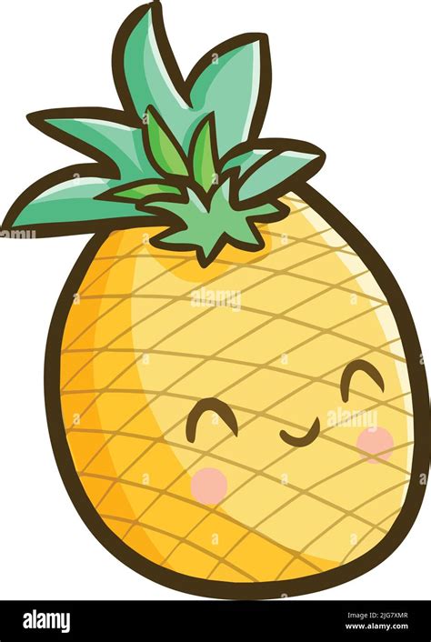 A vertical simple clip art of a cute pineapple Stock Vector Image & Art ...