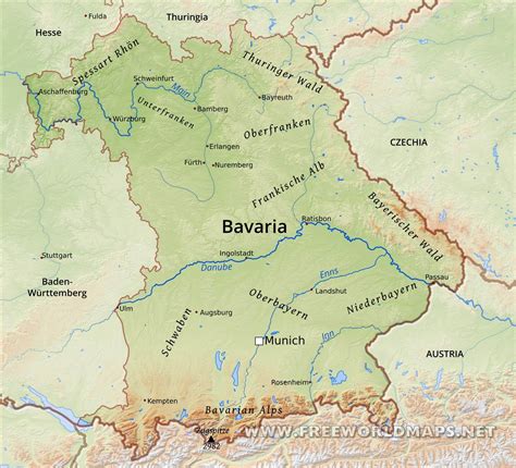 Bavaria Physical Map