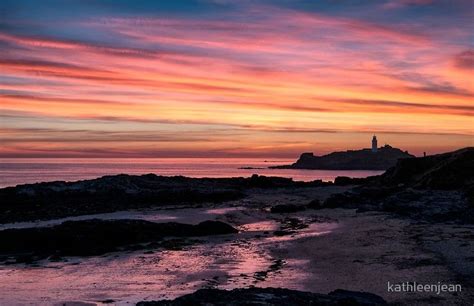 Godrevy Lighthouse Cornwall sunset | Sunset, Sunset canvas, Sunset ...