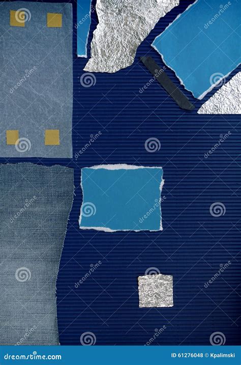 Blue Paper Collage Artwork stock illustration. Illustration of collage ...