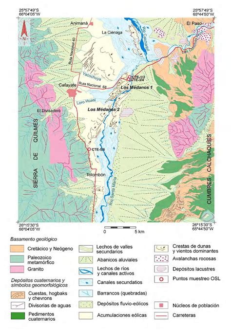 Mapa geomorfológico de la depresión de Cafayate. Fig.... | Download ...