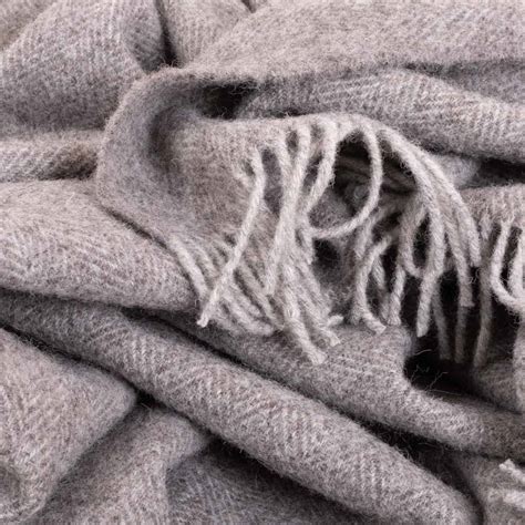 Herringbone Throw Grey | Natural Wool | Skye Weavers