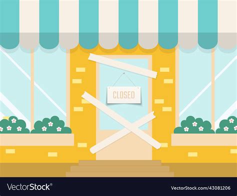 Closed shop or restaurant cartoon locked store Vector Image