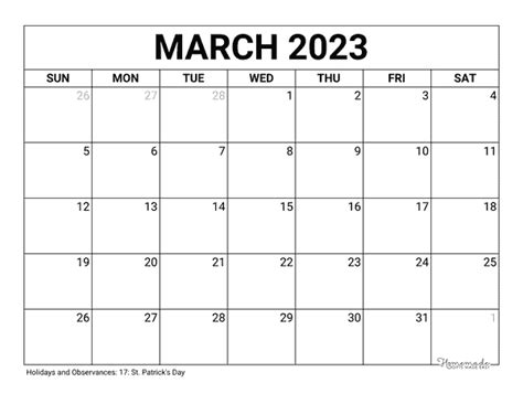 March 2023 Calendar Homemade Gifts Made Easy - IMAGESEE