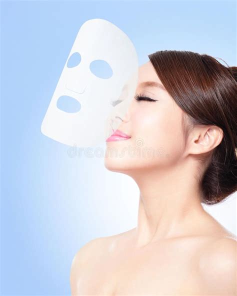 Young Woman with Cloth Facial Mask