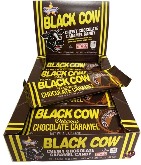 Black Cow Candy Bar 24ct | Black cow candy, Chocolate caramels candy ...