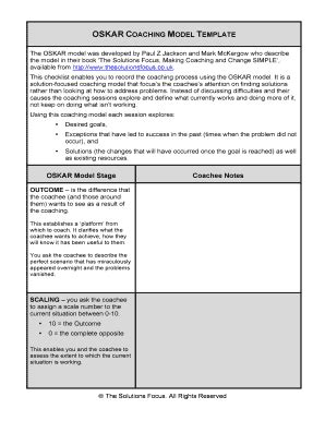 Oskar Coaching Model Pdf - Fill and Sign Printable Template Online