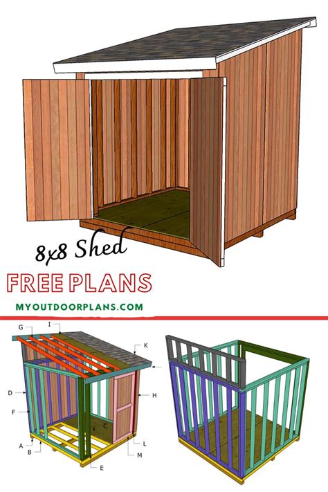 8x8 Lean to Shed - Free DIY Plans | HowToSpecialist - How to Build ...