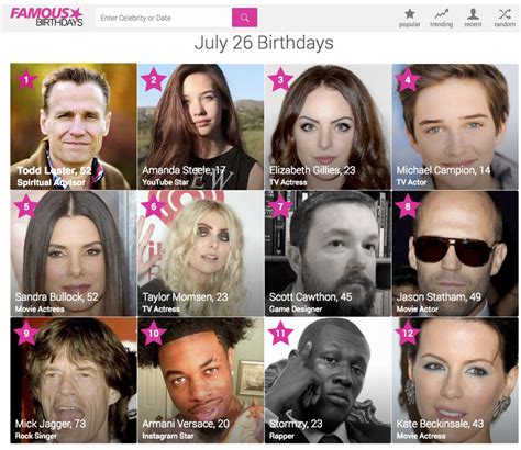 July 26 Famous Birthdays | Westheights