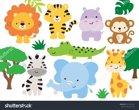 Illustration vectorielle d'animaux de la jungle : image vectorielle de ...