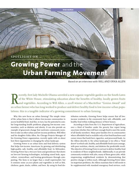 Growing Power and The Urban Farming Movement | PDF | Urban Agriculture ...