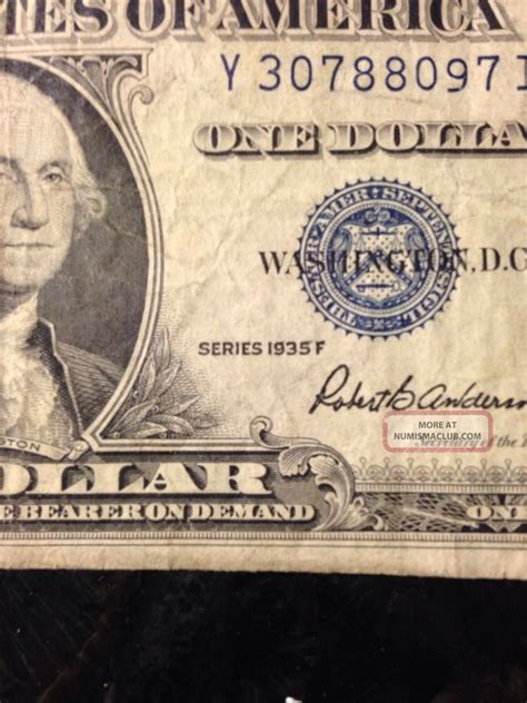 Rare Old 1935 - F U. S. Blue Seal $1 One Dollar Bill Silver Certificate ...