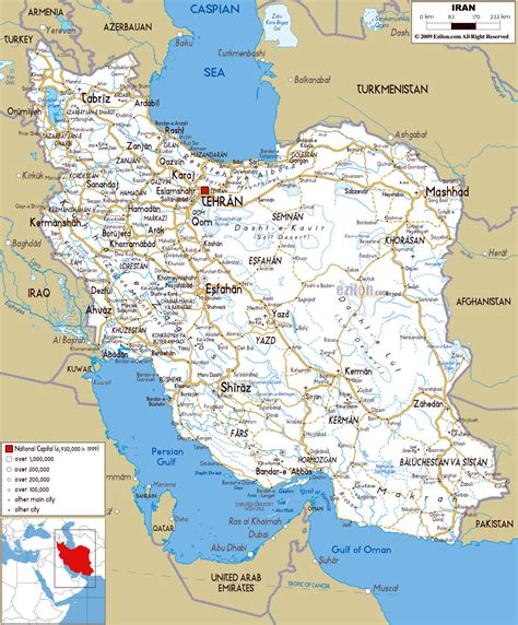 Large road map of Iran with all cities and airports | Iran | Asia ...