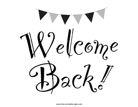 Printable Welcome Back Sign – Free Printable Signs