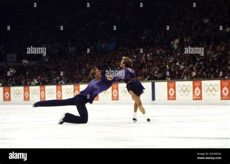 Torvill and dean competing at the 1984 winter olympics hi-res stock ...